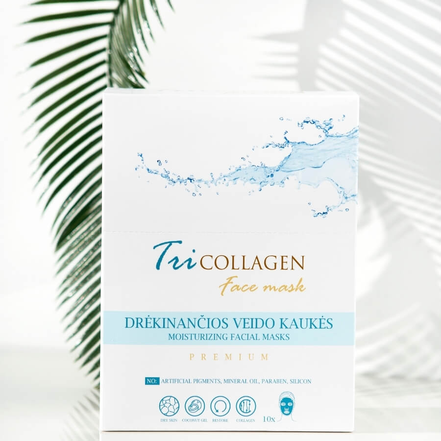 Trikollagen ansiktsmasker (for sterk fuktighetsgivende ansiktshud)