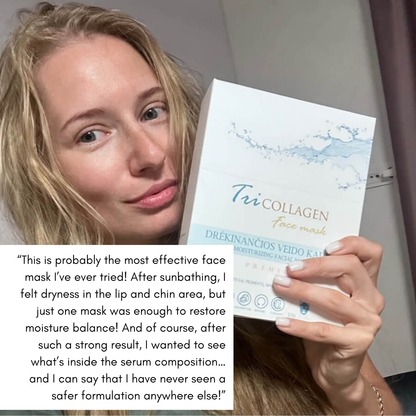 Trikollagen ansiktsmasker (for sterk fuktighetsgivende ansiktshud)