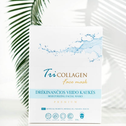 Trikollagen ansiktsmasker (for sterk fuktighetsgivende ansiktshud)